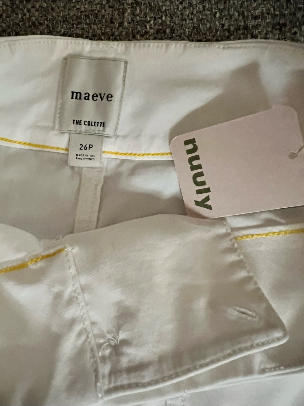 Maeve White Wide-Leg High-Rise Jeans with Patch Pockets - Picture 6 of 7